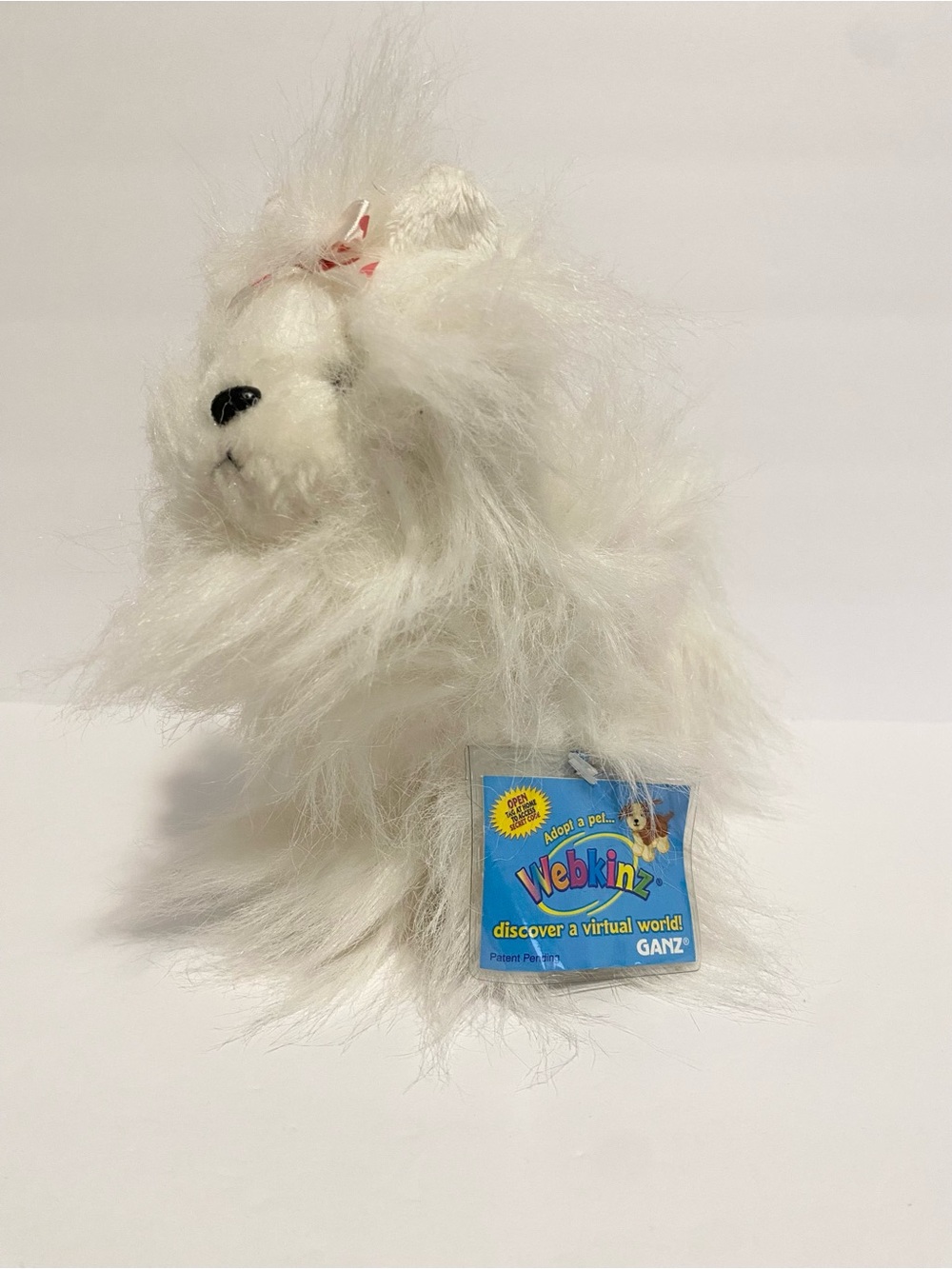 Ganz Webkinz Yorkie White Pink Dog Plush w Sealed Code Stuffed Animal Puppy Toy